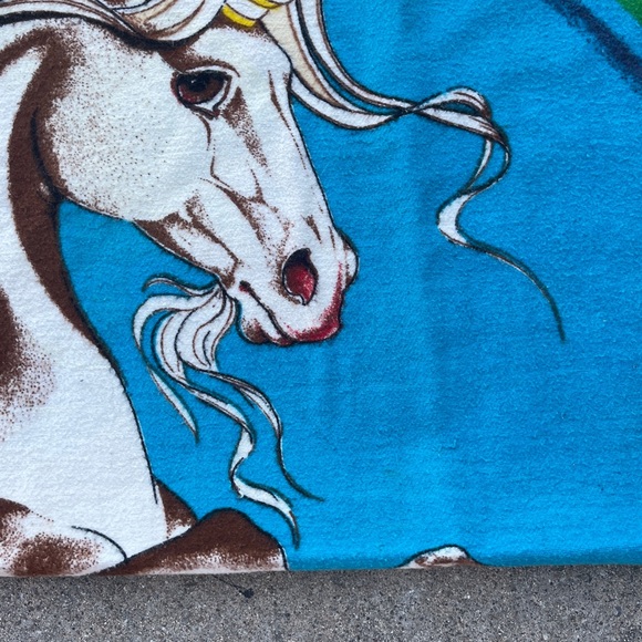 Vintage Colorful Rainbow Unicorn 70’s Tapestry Cloth Retro 420 Friendly - Picture 8 of 11